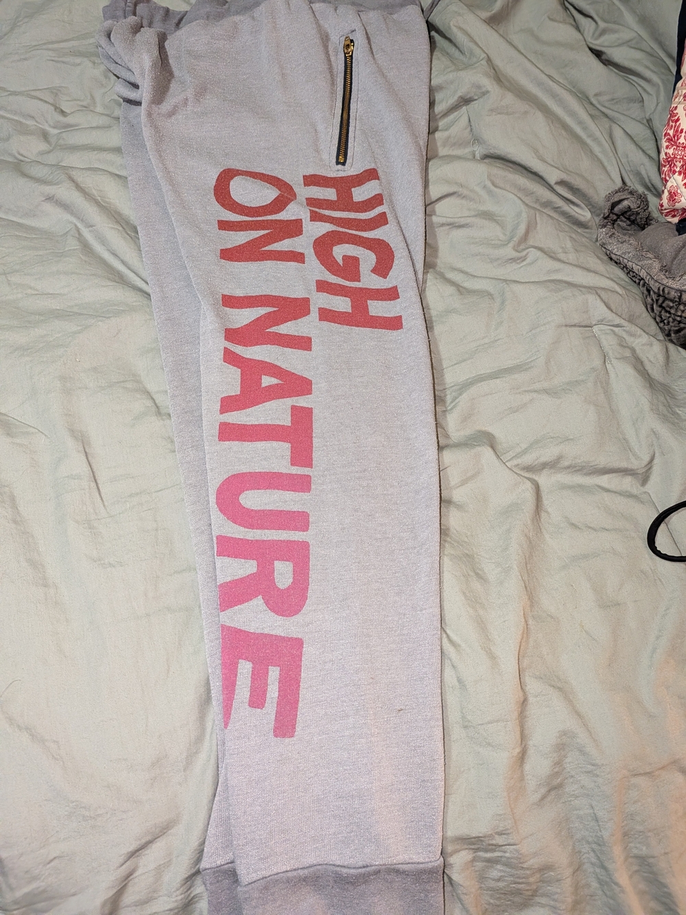 Aviator Nation Light Gray Sweatpants with Rainbow Logo On Side - Picture 2 of 3